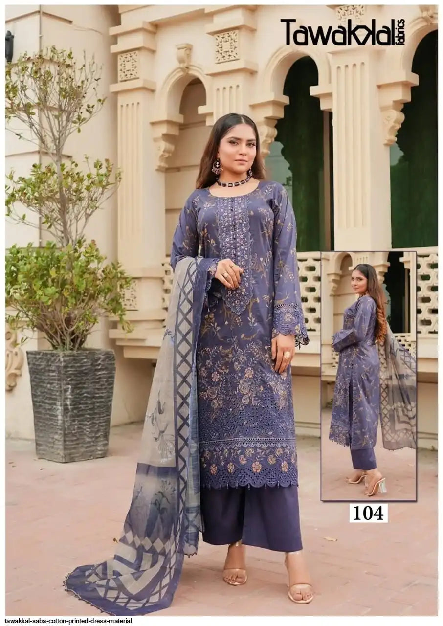 TAWAKKAL SABA COTTON PRINTED DRESS - 104
