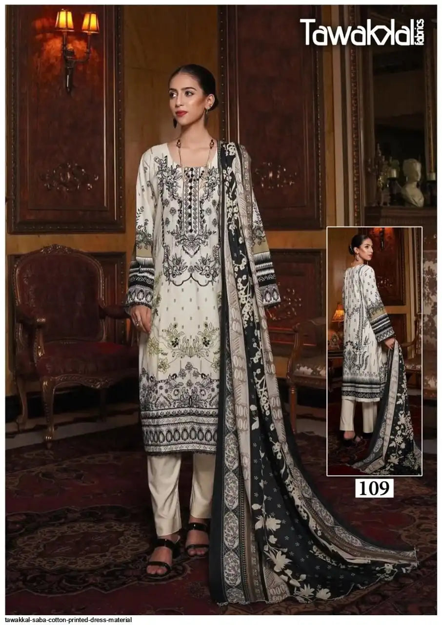 TAWAKKAL SABA COTTON PRINTED DRESS - 109
