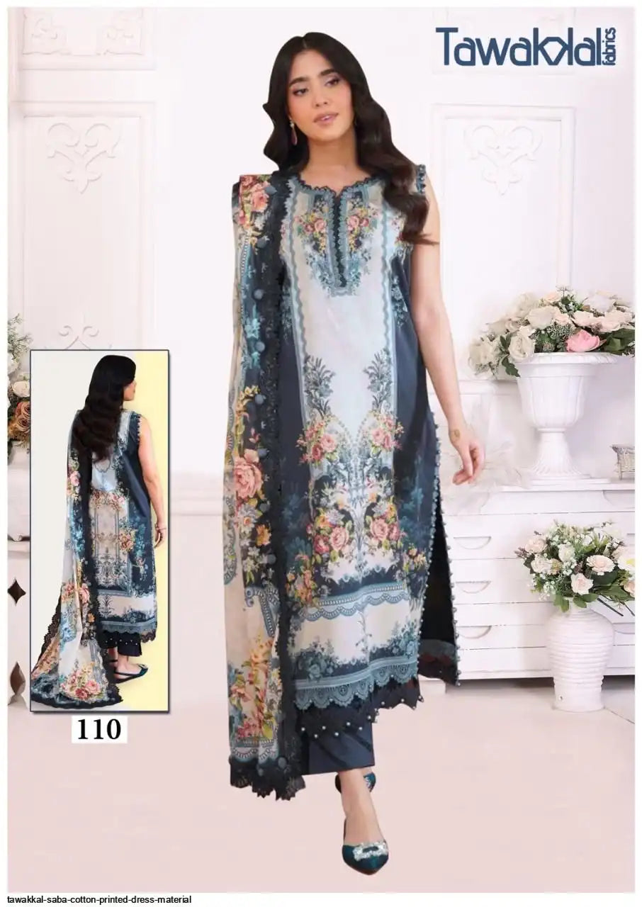 TAWAKKAL SABA COTTON PRINTED DRESS - 110