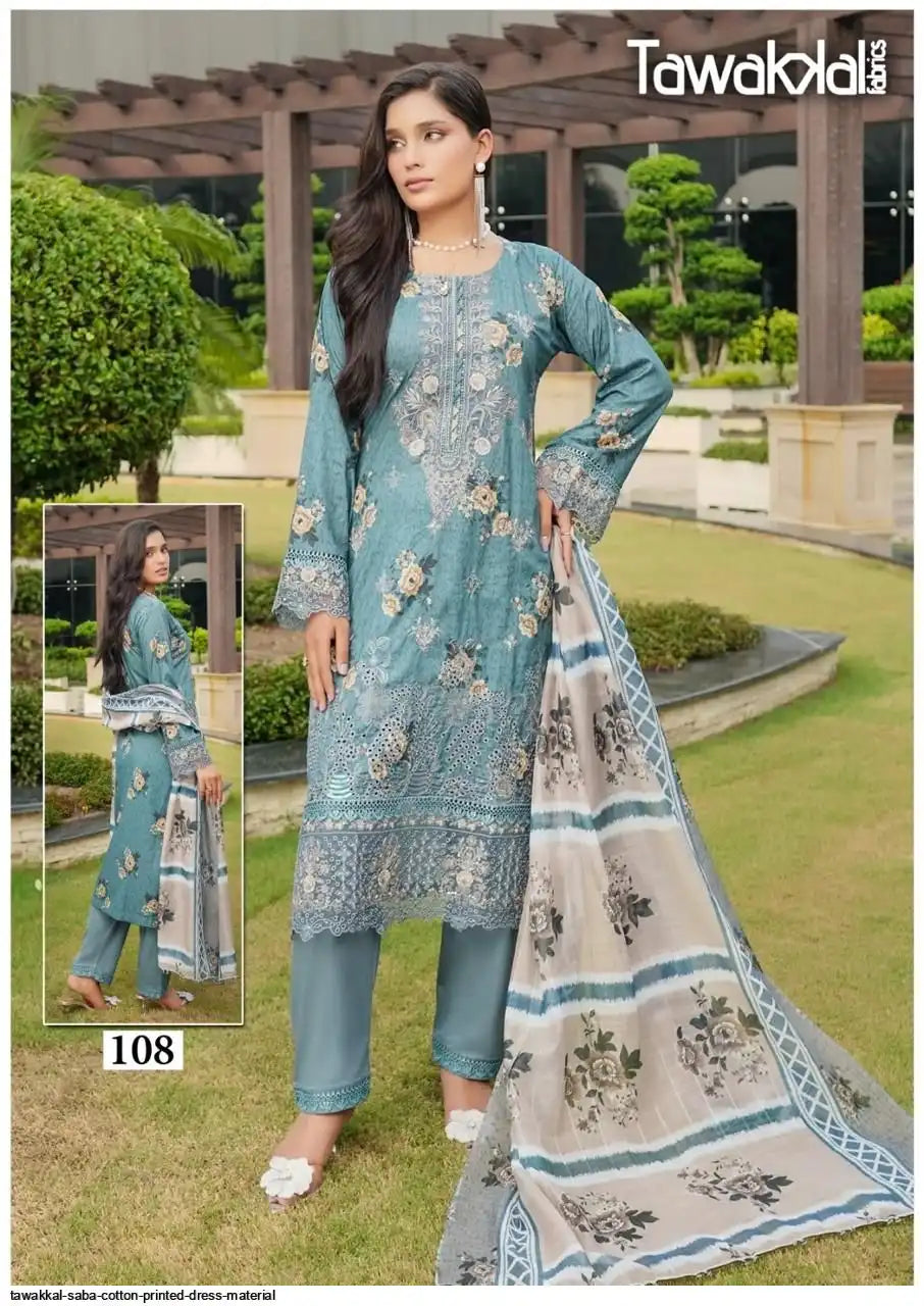 TAWAKKAL SABA COTTON PRINTED DRESS - 108