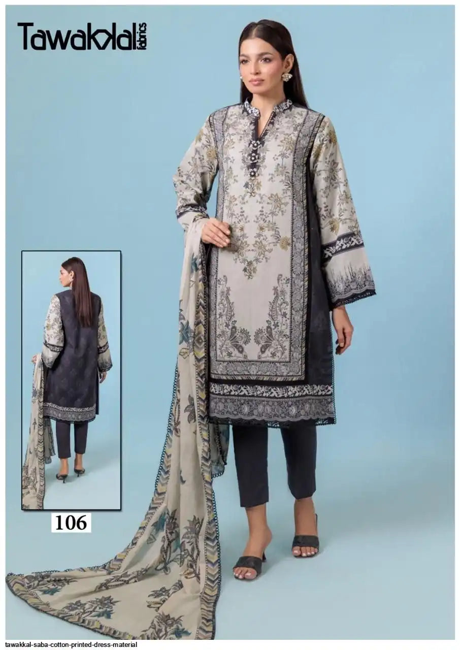 TAWAKKAL SABA COTTON PRINTED DRESS - 106