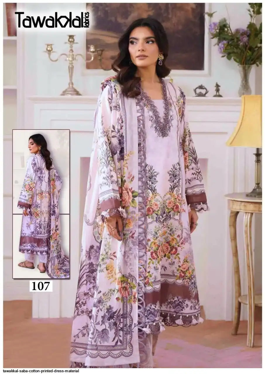TAWAKKAL SABA COTTON PRINTED DRESS - 107