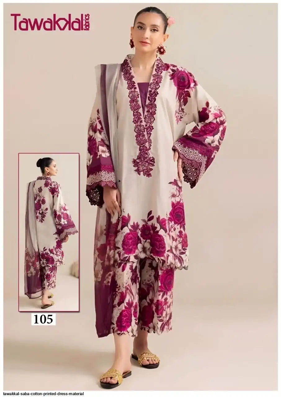 TAWAKKAL SABA COTTON PRINTED DRESS - 105