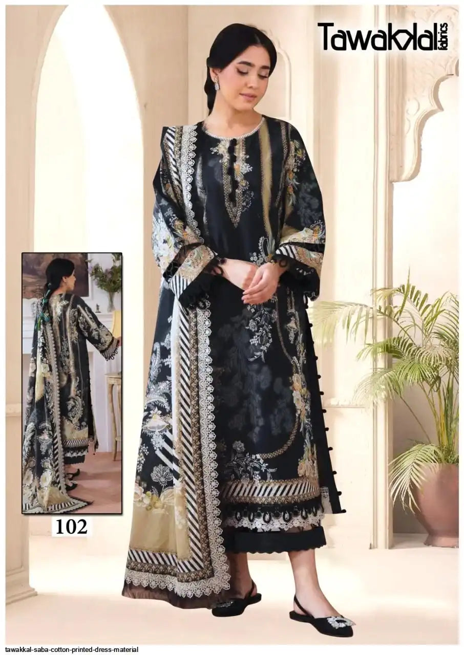TAWAKKAL SABA COTTON PRINTED DRESS - 102